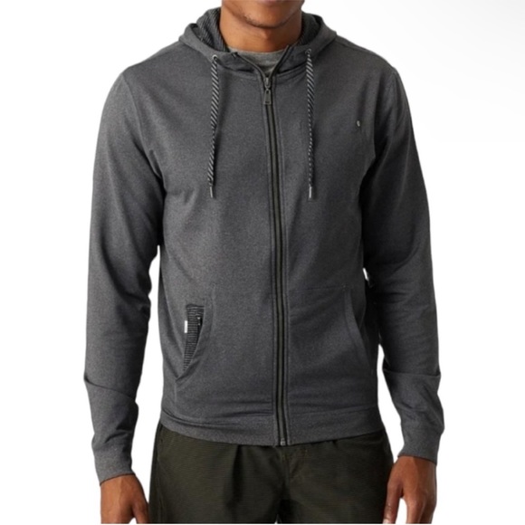 Vuori Shirts Vuori Mens Movement Zip Up Hoodie Charcoal Grey Xl
